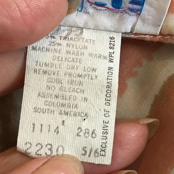 Vintage 70s College Town Striped Orange, Blue, Green, Tan & Cream Shirt - Picture 9 of 9